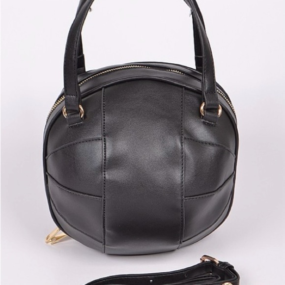 Modern Spherical Black Vegan Leather Handbag | Clutch & Crossbody | NWT - Picture 1 of 13